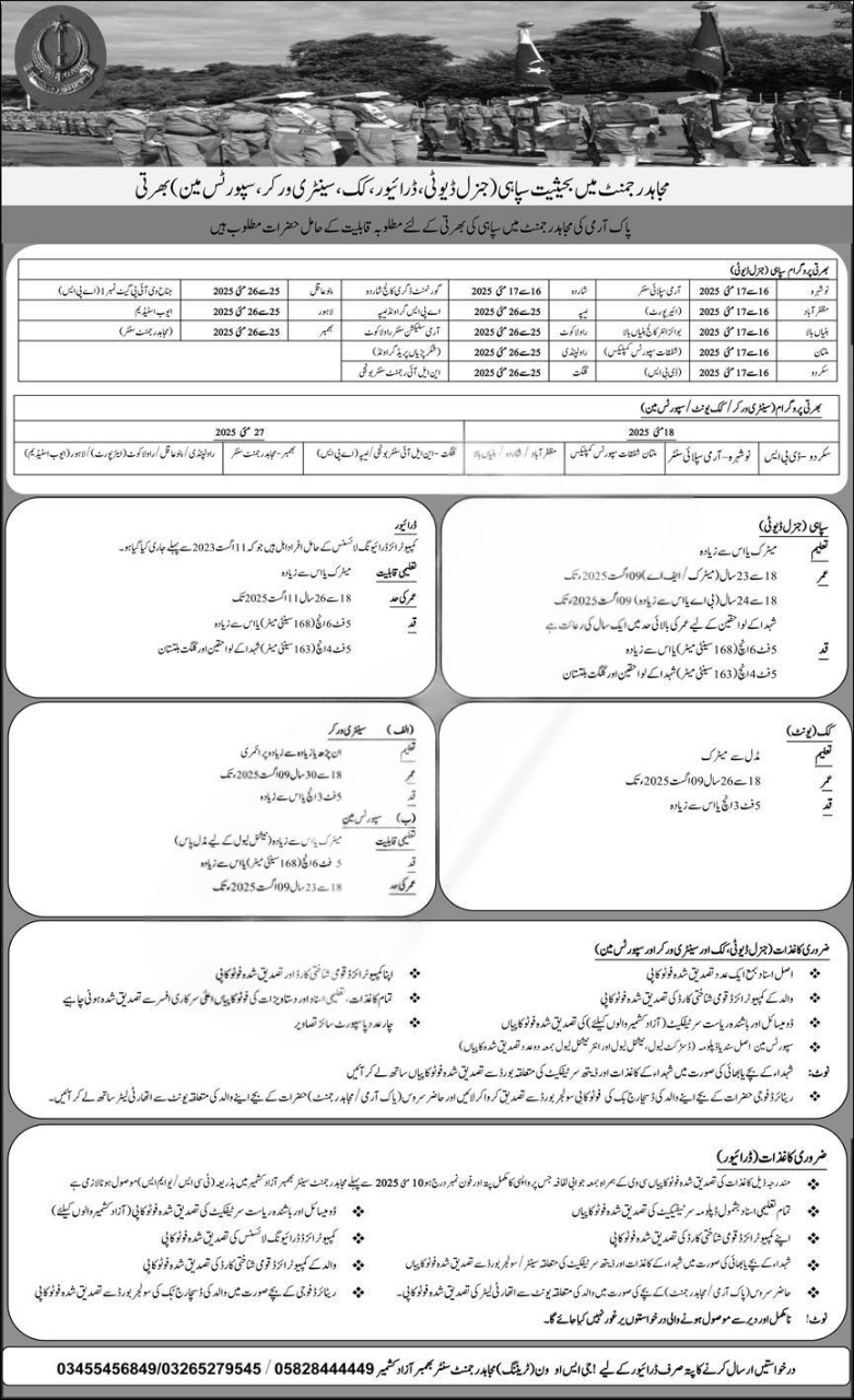 Join Pakistan Army as a General Duty Soldier 2025 – Apply Now! 