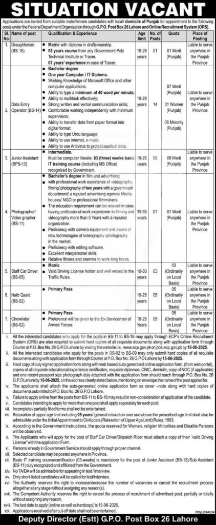 Federal Department Organization Announces Job Vacancies 2025 – Apply Now